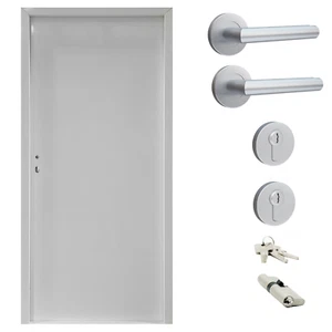 Ausstellungstür #PI08 Stahl Nebeneingangstür NBT56 mit Zarge DIN Links 90x200cm - Bild 1 von 7