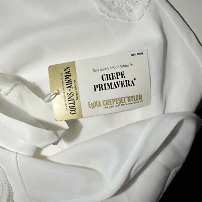 De Colección Estrella de Cine Camisón Deslizamiento Completo Encaje Bordado Babydoll Talla 38 Crepeset Nylon Foto 1 de 4