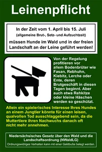 Hinweisschild Leinenpflicht Brut- und Setzzeit Alu-Dibond 3mm wetterfest - Bild 1 von 2