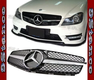 Fit 08-14 W204 C204 C Sedan Coupe Model Chrome Black SL1 Front Replace Grille - Bild 1 von 3