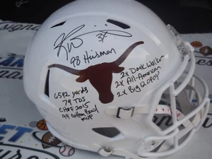 Ricky Williams signed Texas UT Longhorns full size STATS helmet Beckett BAS COA - Picture 1 of 2
