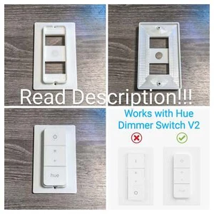 Philips Hue Smart Dimmer Switch V2 Hidden Decora Rocker 1 Gang Wall Plate - Picture 1 of 4