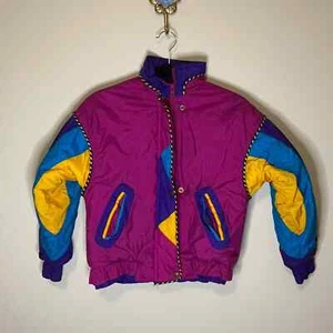Outerstuff Vintage 80s Girl Jacket Pink Purple 10 - Picture 1 of 3