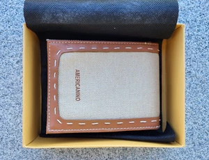 AMERICANINO Portafoglio UOMO con Portamonete beige con inserti Pelle (PANINARO) - Foto 1 di 6