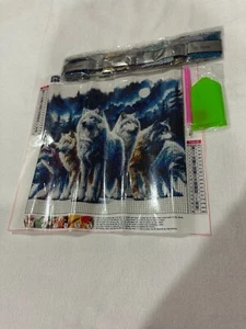Wolves 5D DIY Diamond Art Painting, Full Rhinestones, Embroidery Kit Craft - Picture 1 of 2