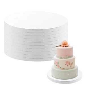10 Pack Cake Boards 12 Inch Round Cake Drum White 1/2” Thick Cake Drums Corru... - Picture 1 of 9