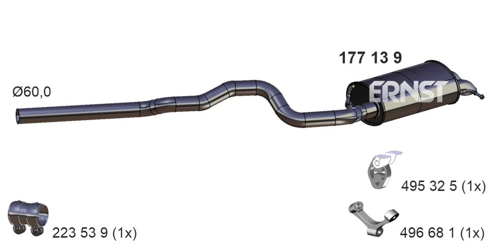 Ersatz Silencieux AR Pour VW Multivan V 7HM 7HN 7HF - Photo 1/1