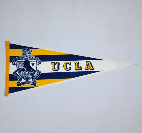 Vintage 1980s UCLA University California Los Angeles Full Size College Pennant Cover