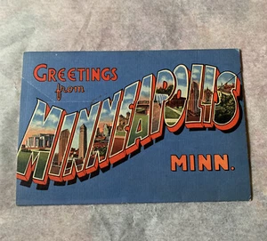 Vintage Souvenir Linen Postcard FoldOut - Souvenir of Minneapolis, Minn. - Picture 1 of 2