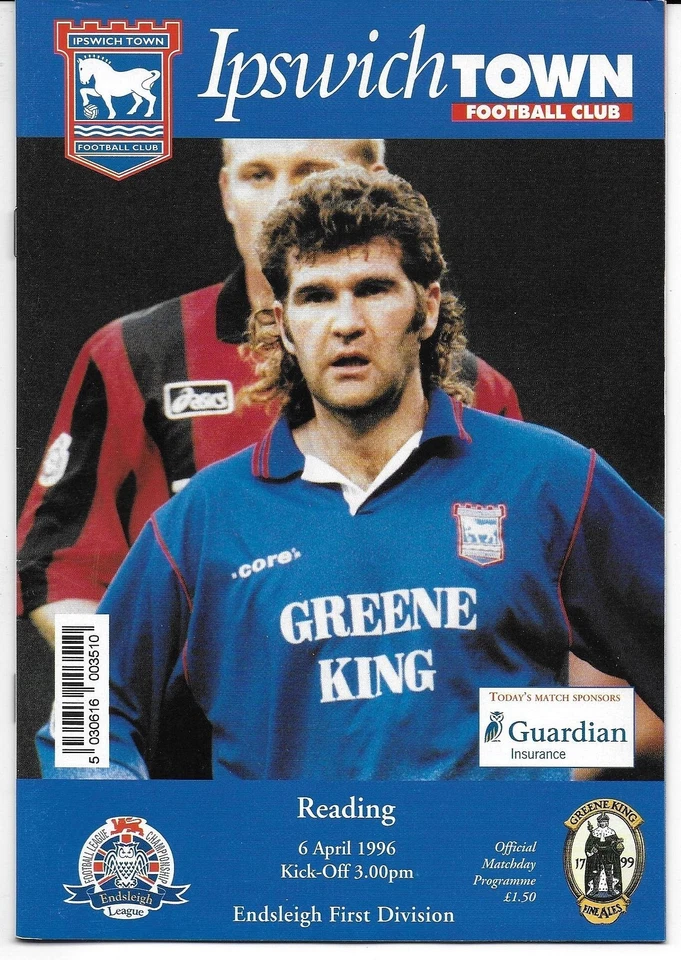 Football Programme>IPSWICH TOWN v READING Apr 1996 - Image 1 of 1