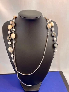 Mixed Material Dual Layer Vintage Necklace By Loft  - Picture 1 of 12