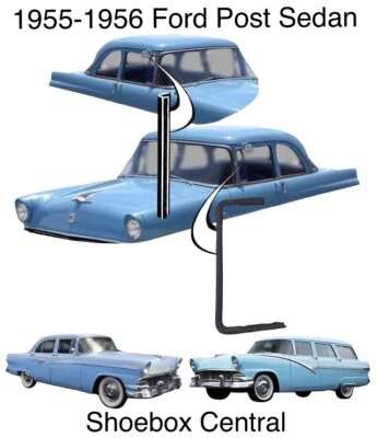 Ford Post 1955 1956 sedán ventilación ala ventana goma impermeabilización conjunto combinado kit Foto 1 de 3