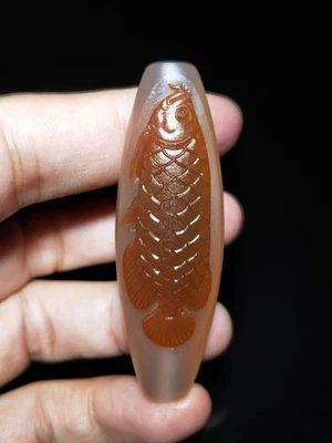 COLGANTE AROWANA CERTIFICADO 24,4g 100% NATURAL ÁGATA ROJA BRASILEÑA TALLADA A MANO Foto 1 de 4