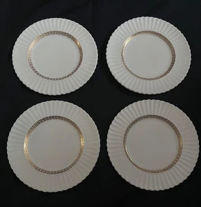 Juego de 4 platos de postre de pan de Creta de China Lenox 6 3/8" llaves griegas doradas - Imagen 1 de 3