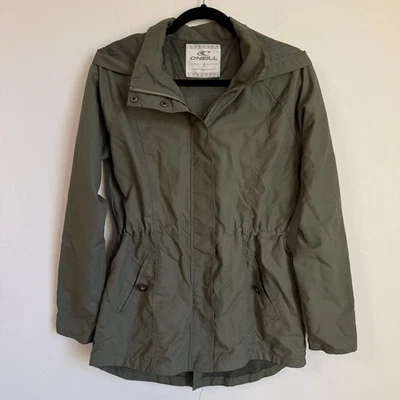 Chaqueta de Carga Oneill Verde Ejército Con Capucha Utilitaria Pequeña Carga Pescadores Abrigo Parka Foto 1 de 4