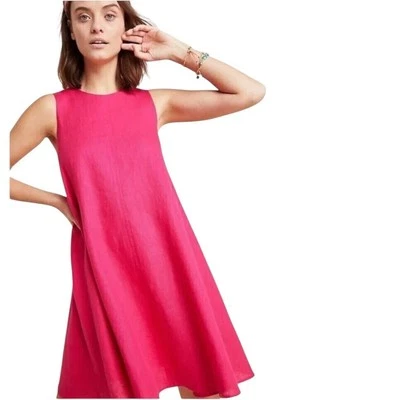 Anthropologie Maeve Linen Melbourne Swing Dress Womens Size M Sleeveless A-Line - Image 1 of 4