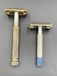 VINTAGE 2 GILLETTE ADJUSTABLE SAFETY RAZORS - Imagen 1 de 12