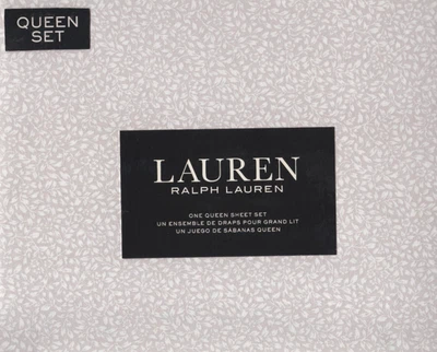 Juego de sábanas Ralph Lauren Queen Cora floral gris niebla 4 piezas casa de campo granja elegante Foto 1 de 4