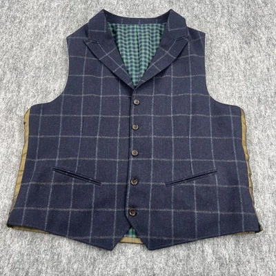 Chaleco Patrick James Para Hombre Grande Azul Marino Lana Cachemira Ventana Q Powers Forrado Foto 1 de 4