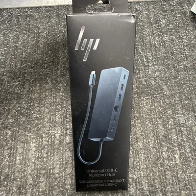 Authentic HP Universal USB-C Multi-Port Hub 50H98AA#ABL (Black) Brand New - Image 1 of 4