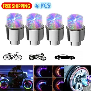 4pcs Multicolor Car Auto Wheel Tire Tyre Air Valve Stem LED Light Caps Cover 12V - Picture 1 of 14