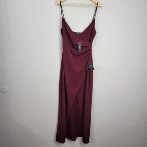 Lulus Kleid Sweetest Admirer Burgund Rüschen Surplice Maxi Ärmellos Gr. XL - Bild 1 von 12