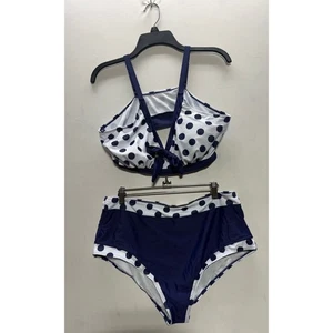 Polka Dot High-Waisted Bikini Set - Damen Bademoden Set (Größe XXL) - Bild 1 von 7