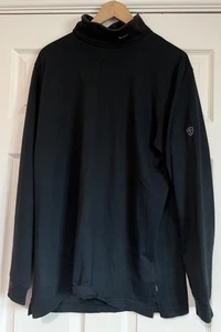 Nike Golf Dri-fit Roll Turtle Neck Black Long Sleeve T-Shirt Base Layer L - Picture 1 of 8