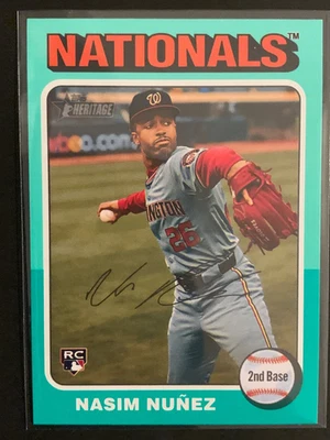 2024 Heritage High Number Nasim Nunez Aqua Border #687 Washington Nationals - Image 1 of 2