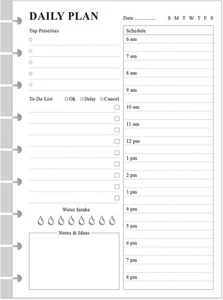 Classic Size Discbound Daily Planner Refill Paper, 9-Disc Discbound Pre-punch... - Picture 1 of 6