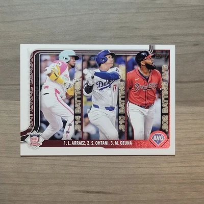 Líderes de la Liga Nacional Topps 2025 AVG Arraez / Ohtani / Ozuna #347 Foto 1 de 2