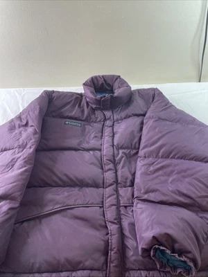Columbia Puffer Chaqueta Hombre’s L Púrpura Aislada Cremallera Completa Abrigo de Invierno Cálido Foto 1 de 4