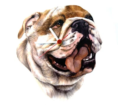 LARKRISE DESIGNS Bulldog Clock - Bulldogs - Bulldog Gift - British Bulldog - Bulldog Gifts D29-C