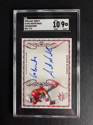 Austin Mack 2017 Leaf Trinity AUTO Red /15 GO Giants Ohio State Buckeyes SCG 9 - Image 1 of 2