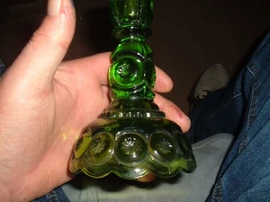 antiker Kerzenständer Depressionsglas Vintage antik grün Depressionsglas - Bild 1 von 9