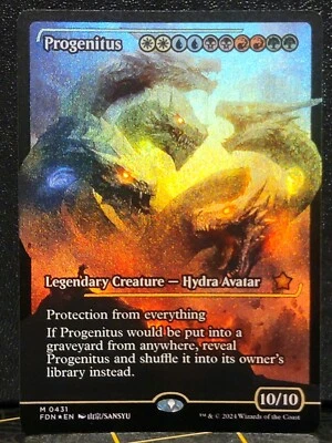 MTG Foundations Progenitus 0431 Mythic Showcase Foil Borderless Alt Art NM-M - Image 1 of 2