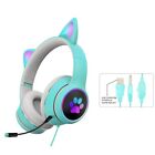 Versatile and Trendy Cat Ear Earphones with LED Light and Soft Earmuffs