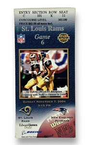 Ticket Stub Rams vs New England Patriots Tom Brady 11/7/04 TD’s 84/85 Game 6 - Picture 1 of 11