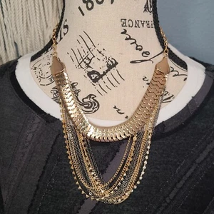 7 Charming Sisters "I Dream of Jewelry" Gold, Gunmetal & Rhinestone Necklace - Picture 1 of 11