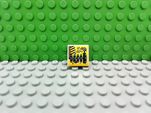 Lego 1 Tan 2x2 Tile with 4 studs and Sticker - Picture 1 of 2