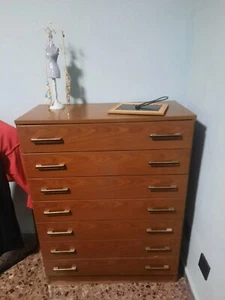 Cómoda con 7 cajones de madera maciza - Imagen 1 de 4