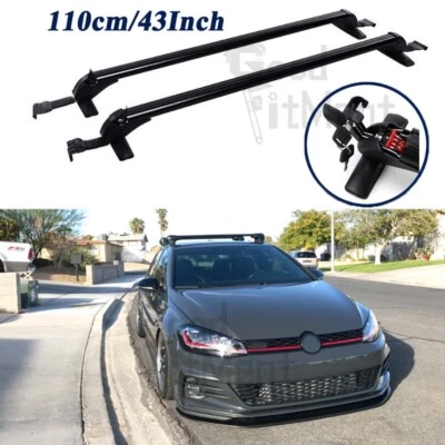 For Volkswagen Golf GTI MK6 MK7 43.3" Top Cross Bars Roof Rack Luggage Carrier Foto 1 de 4