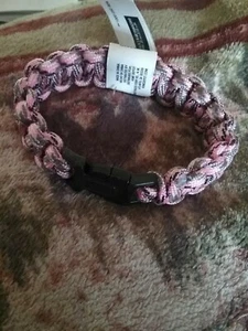 Paracord Armband 9" Heavy Duty Armband Schwarz, Pink Weiß Neu - Bild 1 von 5