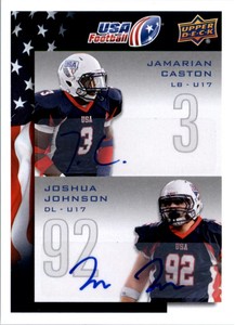 2014 Upper Deck USA Football Autographs #117 Jamarian Caston Joshua Johnson Auto