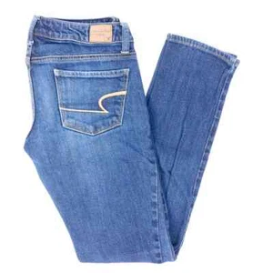 American Eagle Skinny Womens Jeans Faded Dark Wash Size 2 Reg - Picture 1 of 6