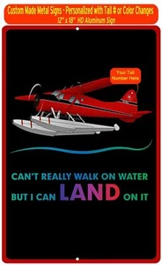 Letrero de avión HD Can't Walk on Water Metal - AIR458DHC2FL-RB1 - Imagen 1 de 2