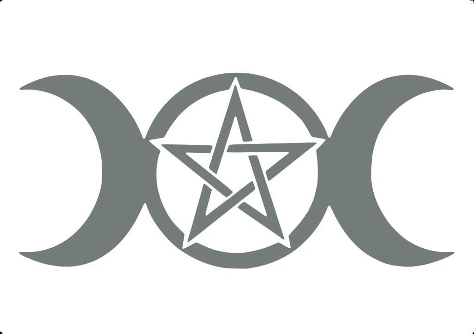 Calcomanía Adhesiva Triple Diosa Pentagrama Wicca Magia Pagana 15 colores 10 tamaños Foto 1 de 1