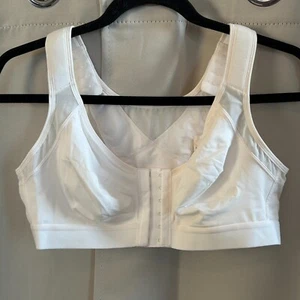 Delimira Firm Support Bra 38B White Front Closure Full Coverage Racerback 17694 - Picture 1 of 14