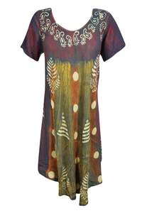 Boho Gypsy Hippy Colorful Flowy Dress Printed Summer Style Flared Beach Dresses