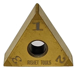 RISHET TOOLS 61080 TNGA 331-3N 160404 3-Spitze CBN ZINN beschichtete Wendeplatte - Hartstahl - Bild 1 von 2